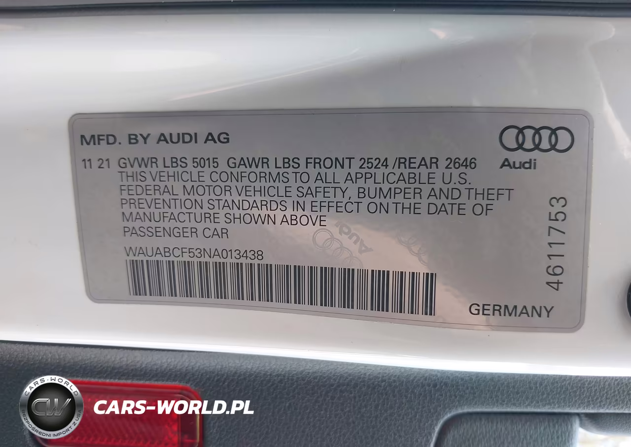 2022 Audi A5 Sportback Premium 40 Tfsi Quattro S Tronic VIN:WAUABCF53NA013438 - 9