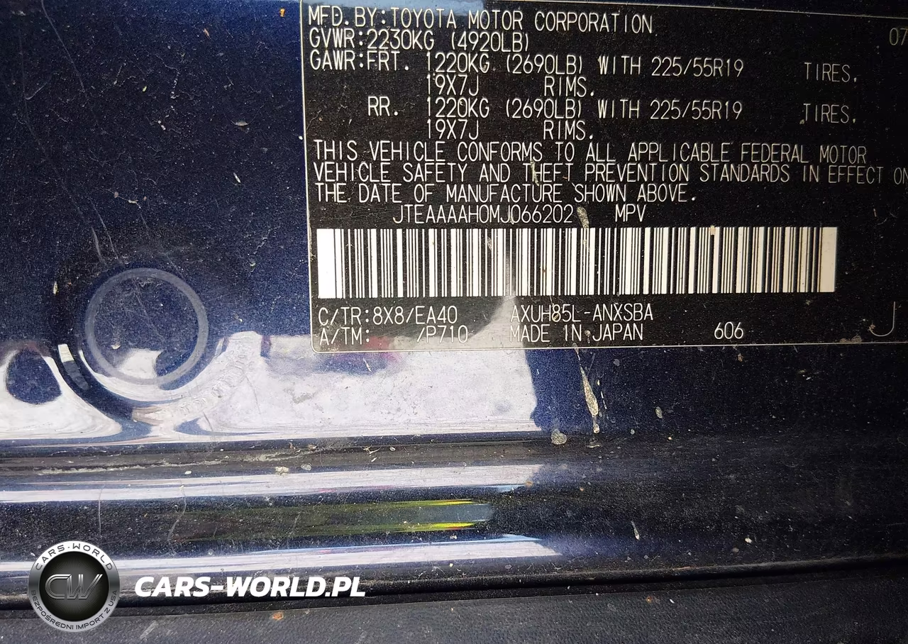 2021 Toyota Venza Limited VIN:JTEAAAAH0MJ066202 - 9
