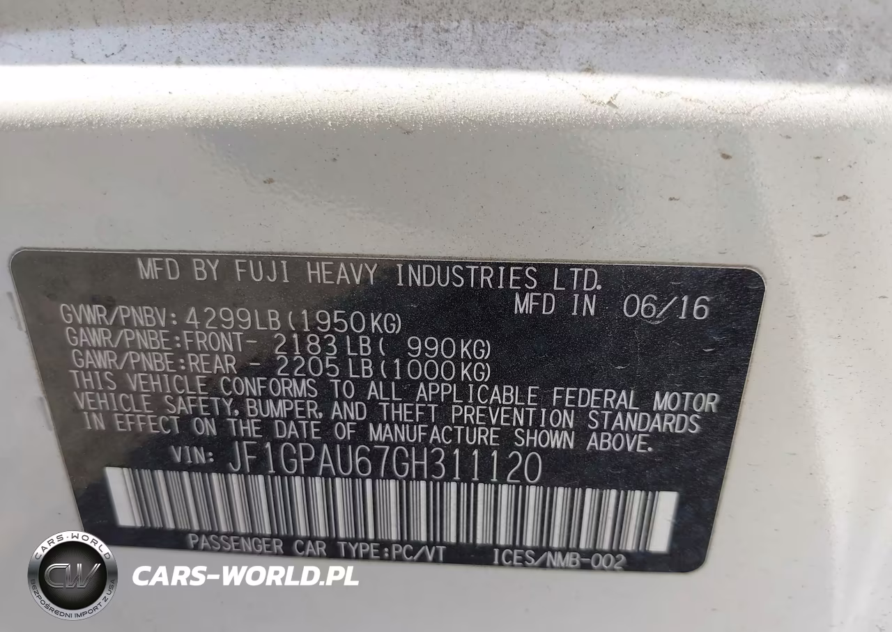 2016 Subaru Impreza 2.0I Sport Limited VIN:JF1GPAU67GH311120 - 9