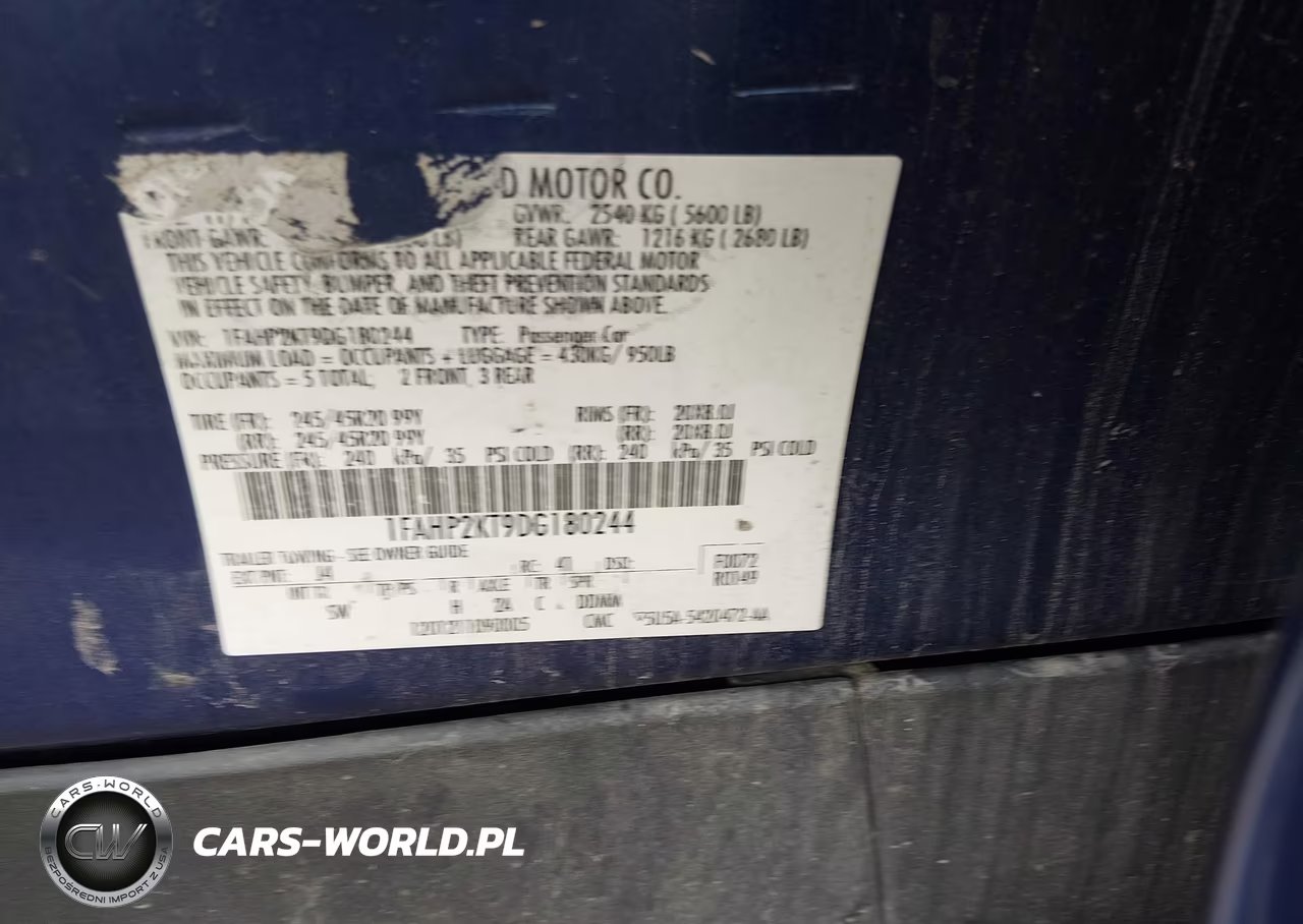 2013 Ford Taurus Sho VIN:1FAHP2KT9DG180244 - 9