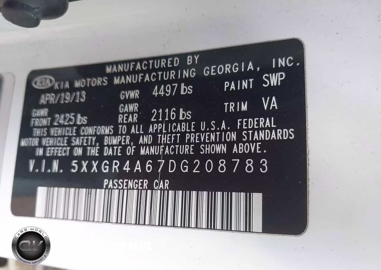 2013 Kia Optima Sx VIN:5XXGR4A67DG208783 - 9