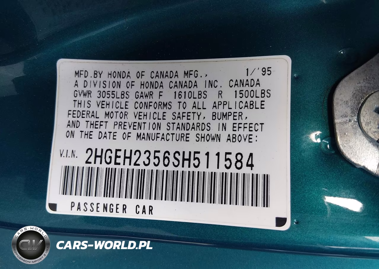 1995 Honda Civic Cx VIN:2HGEH2356SH511584 - 9