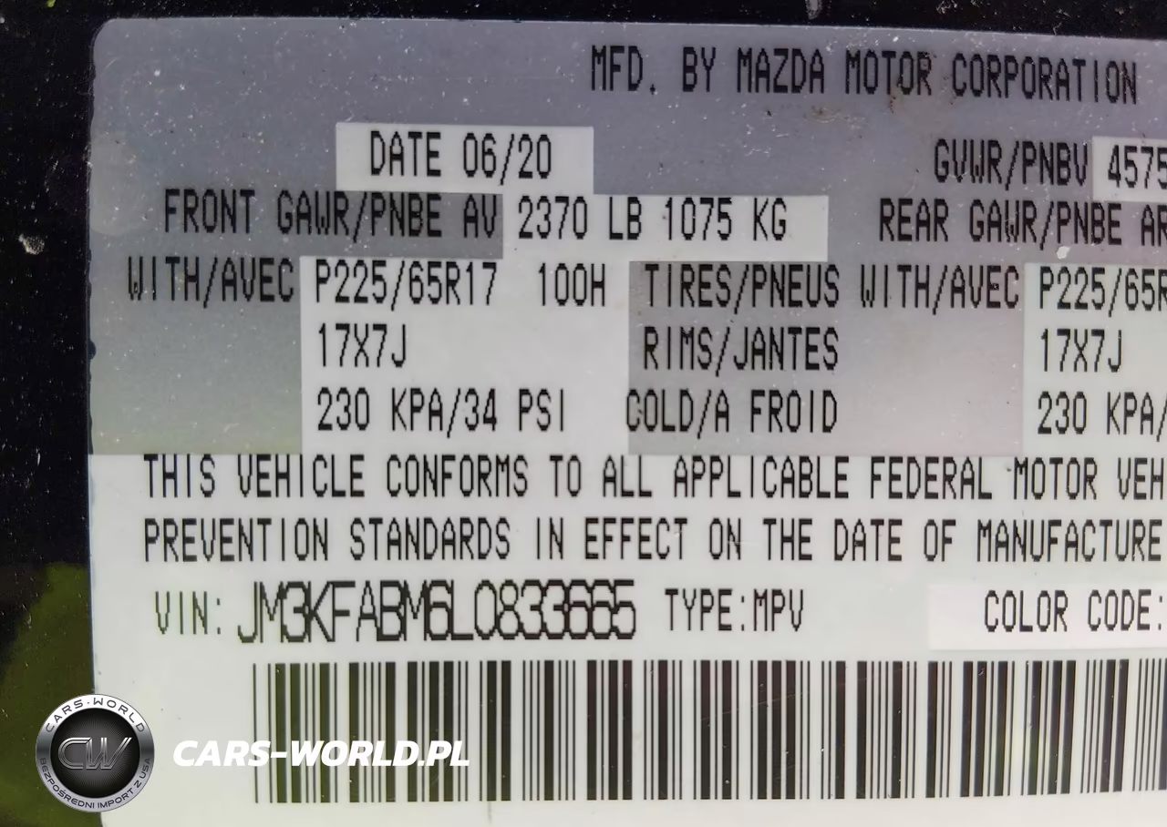 2020 Mazda Cx-5 Sport VIN:JM3KFABM6L0833665 - 9