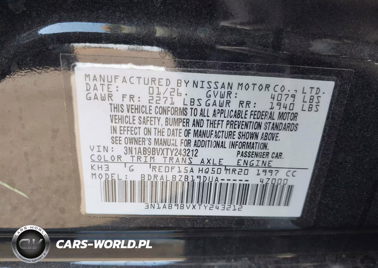 2026 Nissan Sentra S VIN:3N1AB9BVXTY243212 - 9