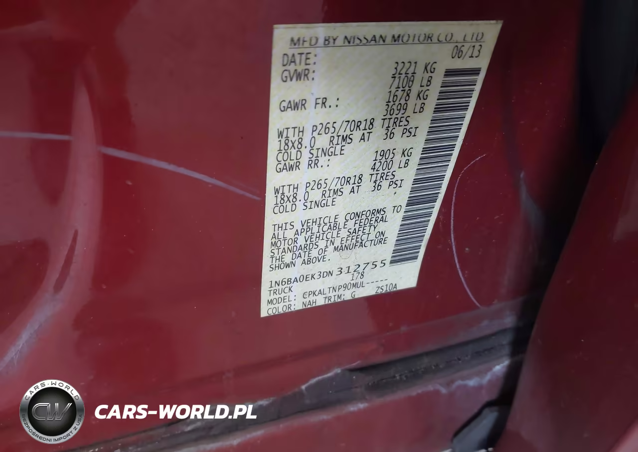 2013 Nissan Titan Sv VIN:1N6BA0EK3DN312755 - 9