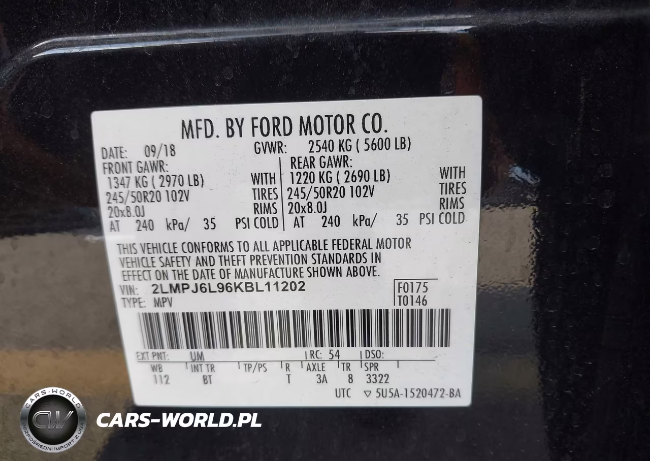 2019 Lincoln Nautilus Reserve VIN:2LMPJ6L96KBL11202 - 9