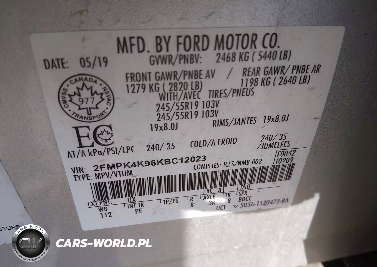 2019 Ford Edge Titanium VIN:2FMPK4K96KBC12023 - 9