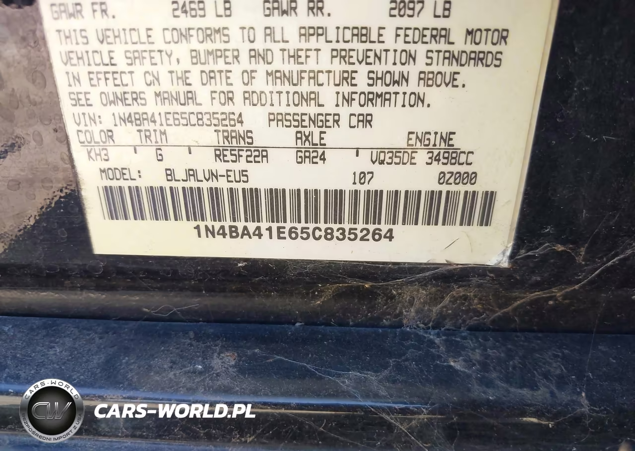 2005 Nissan Maxima 3.5 Sl VIN:1N4BA41E65C835264 - 9