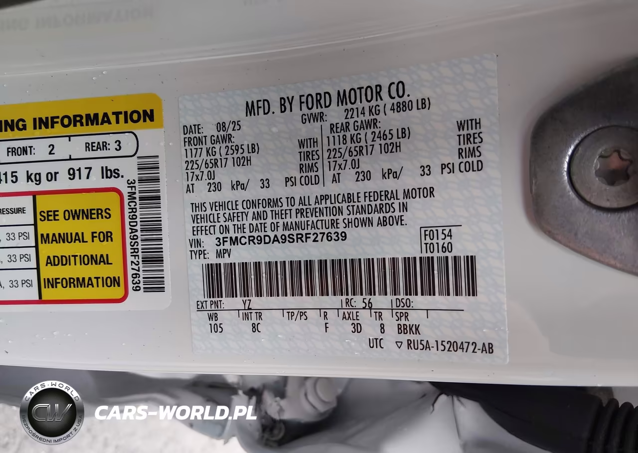 2025 Ford Bronco Sport Badlands VIN:3FMCR9DA9SRF27639 - 9