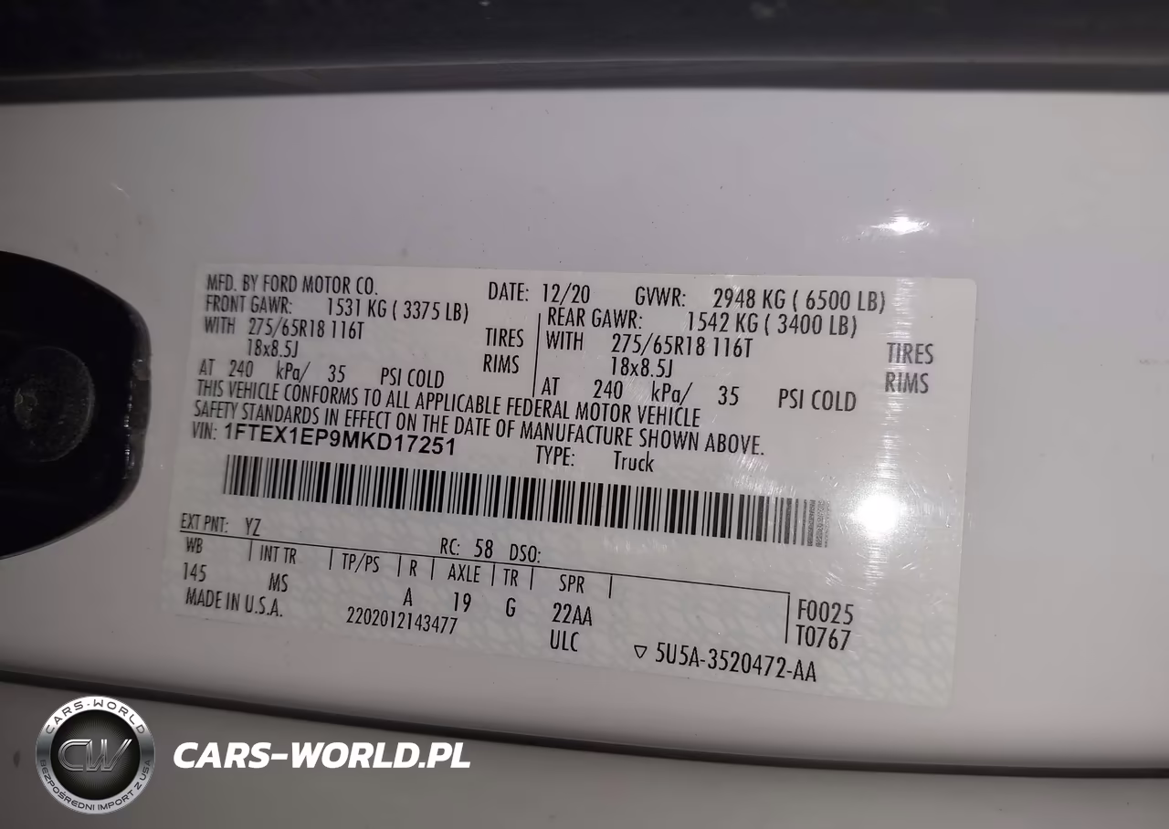 2021 Ford F-150 Xlt VIN:1FTEX1EP9MKD17251 - 9