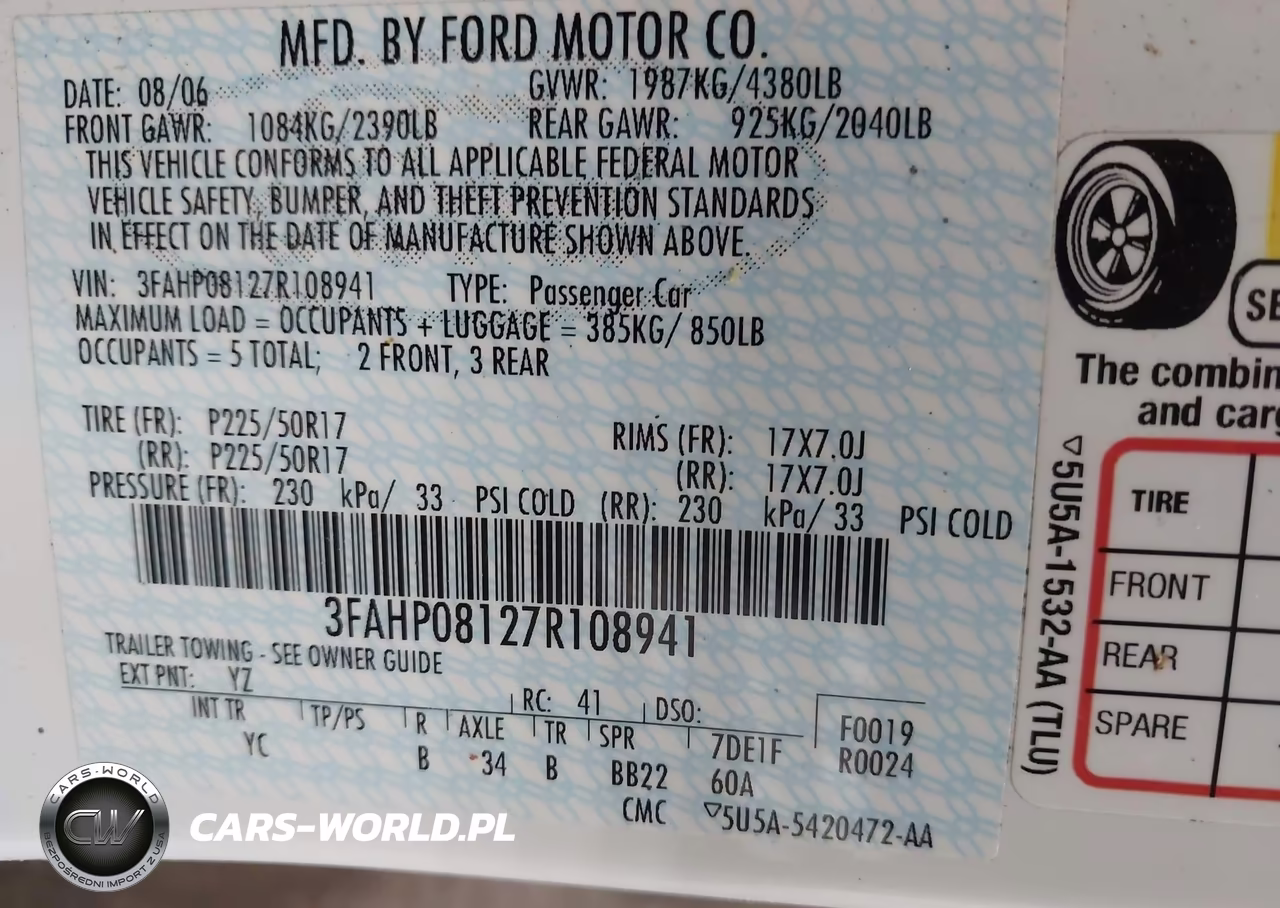 2007 Ford Fusion Sel VIN:3FAHP08127R108941 - 9