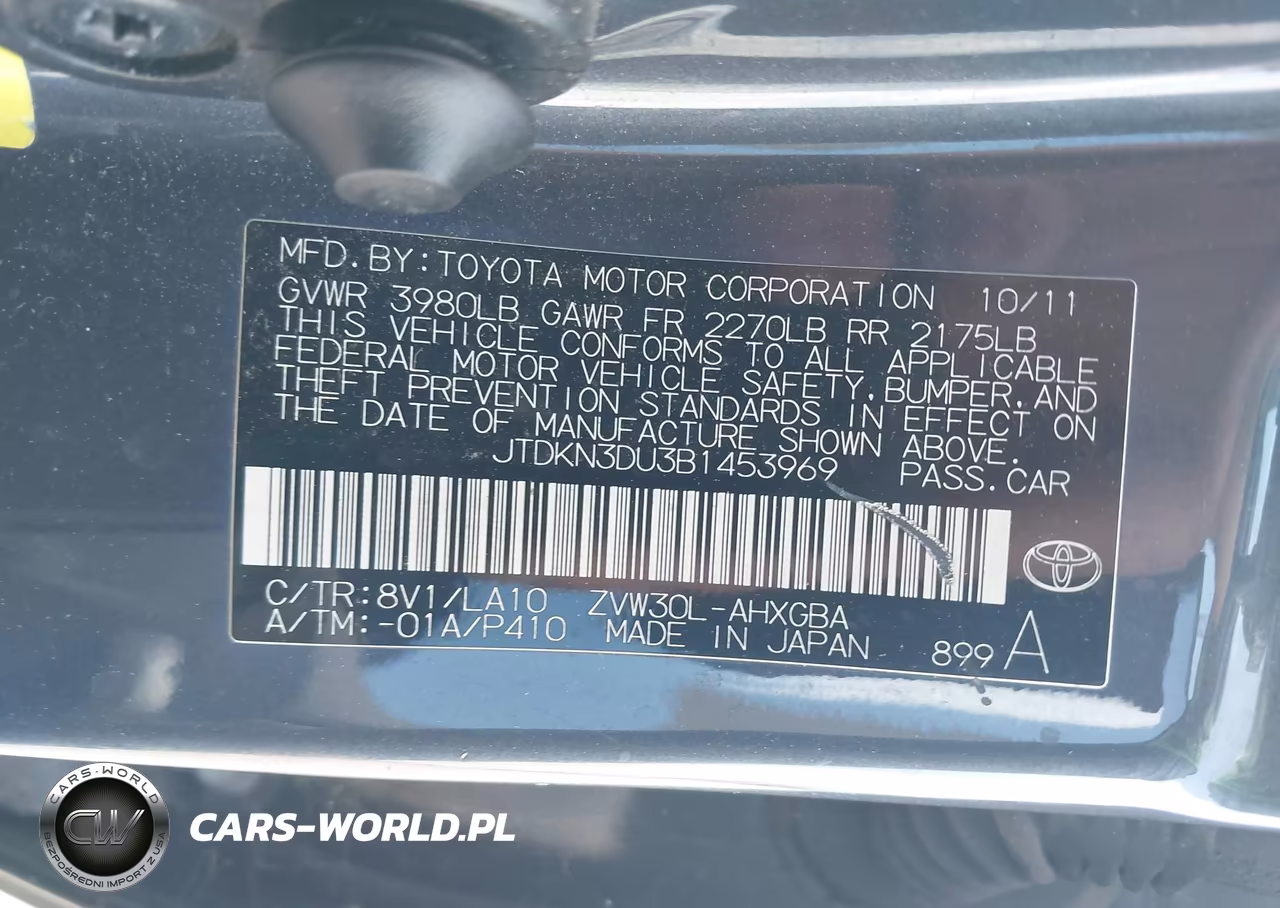 2011 Toyota Prius Four VIN:JTDKN3DU3B1453969 - 9