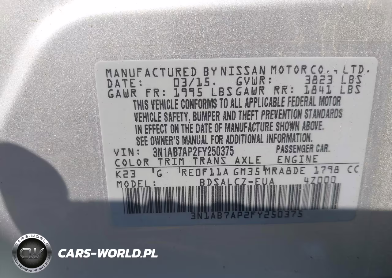 2015 Nissan Sentra S VIN:3N1AB7AP2FY250375 - 9