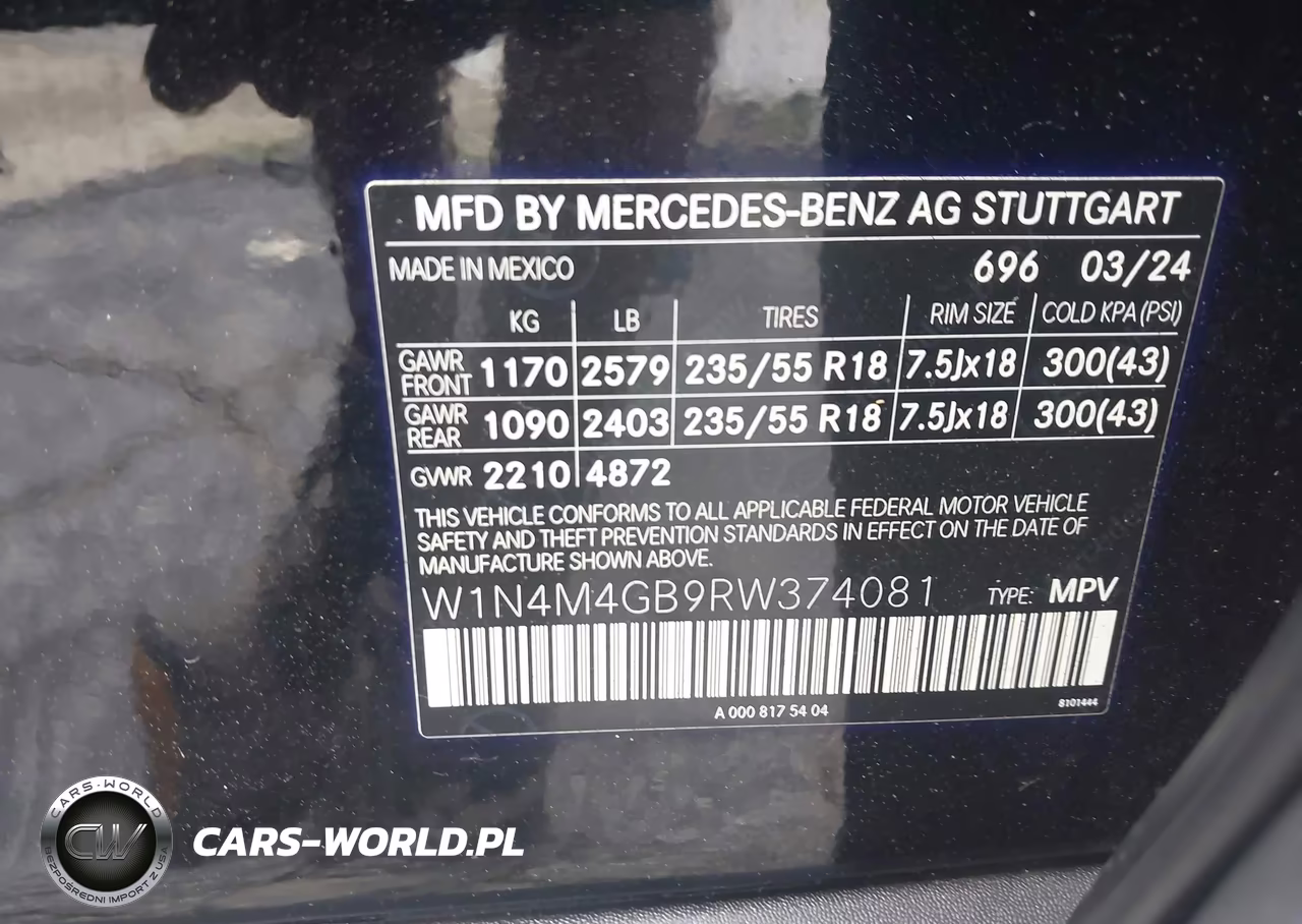 2024 Mercedes-Benz Glb 250 VIN:W1N4M4GB9RW374081 - 9