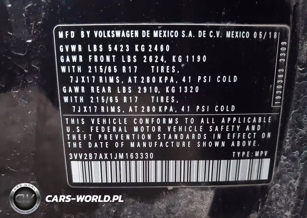 2018 Volkswagen Tiguan 2.0T Se-2.0T Sel VIN:3VV2B7AX1JM163330 - 9