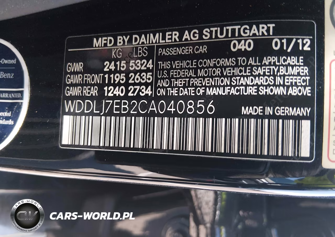 2012 Mercedes-Benz Cls 63 Amg VIN:WDDLJ7EB2CA040856 - 9