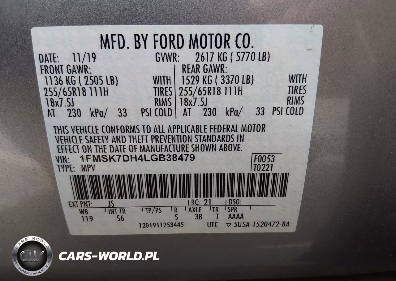 2020 Ford Explorer Xlt VIN:1FMSK7DH4LGB38479 - 9