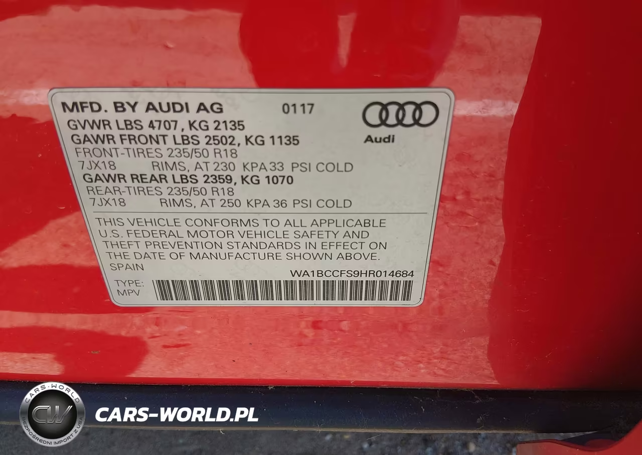 2017 Audi Q3 2.0T Premium VIN:WA1BCCFS9HR014684 - 9
