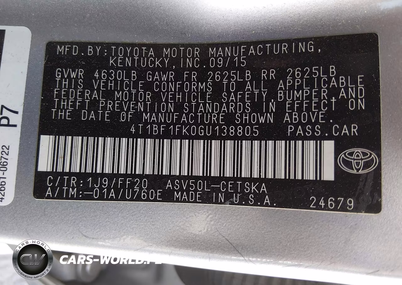 2016 Toyota Camry Se VIN:4T1BF1FK0GU138805 - 9