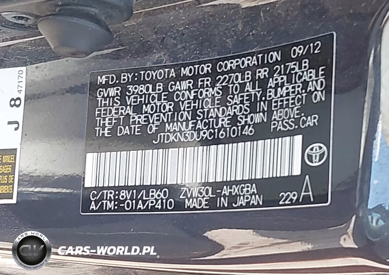 2012 Toyota Prius Four VIN:JTDKN3DU9C1610146 - 9