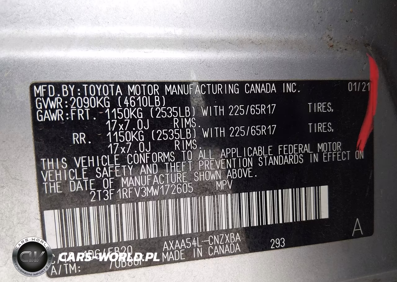 2021 Toyota Rav4 Le VIN:2T3F1RFV3MW172605 - 9