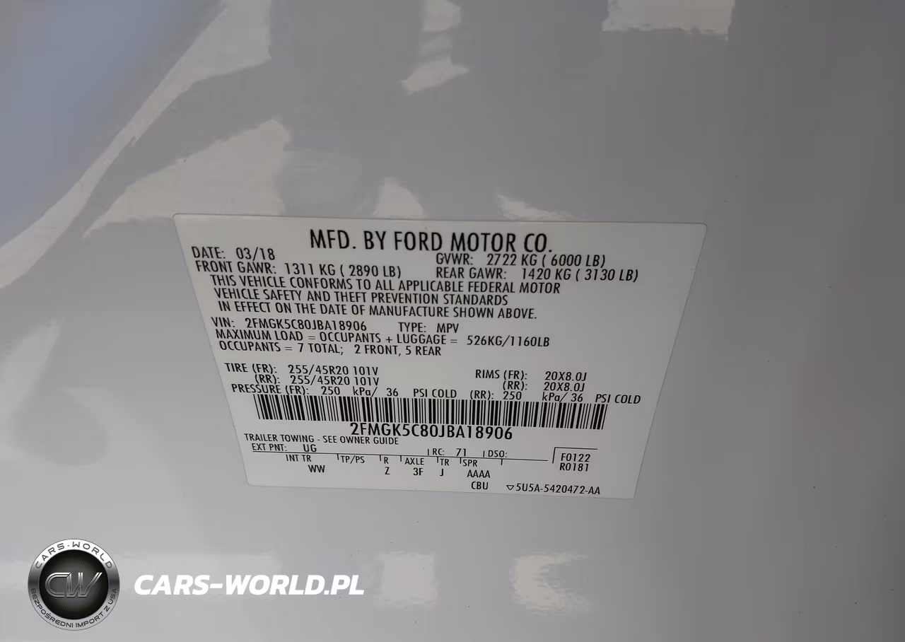 2018 Ford Flex Sel VIN:2FMGK5C80JBA18906 - 9