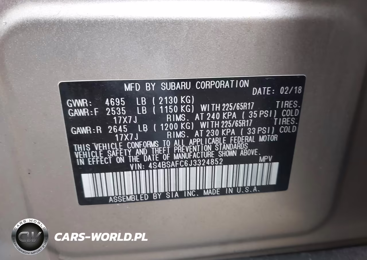 2018 Subaru Outback 2.5I Premium VIN:4S4BSAFC6J3324852 - 9