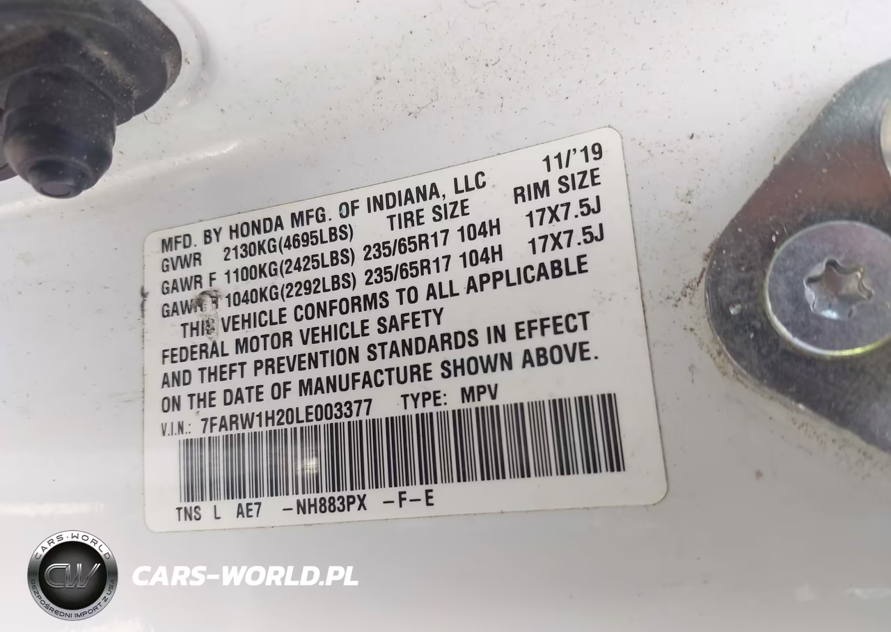2020 Honda Cr-V 2Wd Lx VIN:7FARW1H20LE003377 - 9