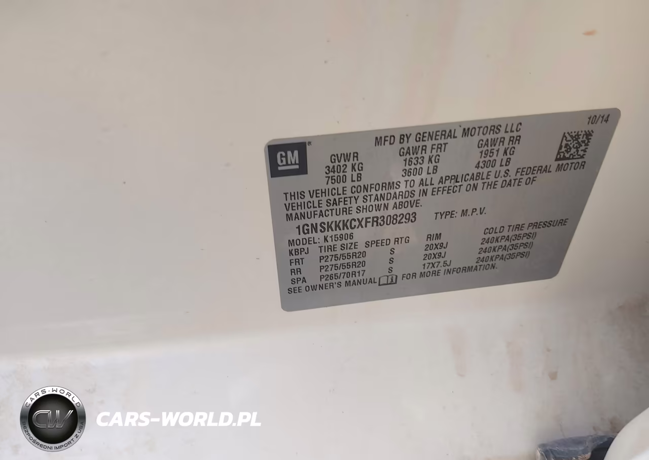 2015 Chevrolet Suburban Ltz VIN:1GNSKKKCXFR308293 - 9