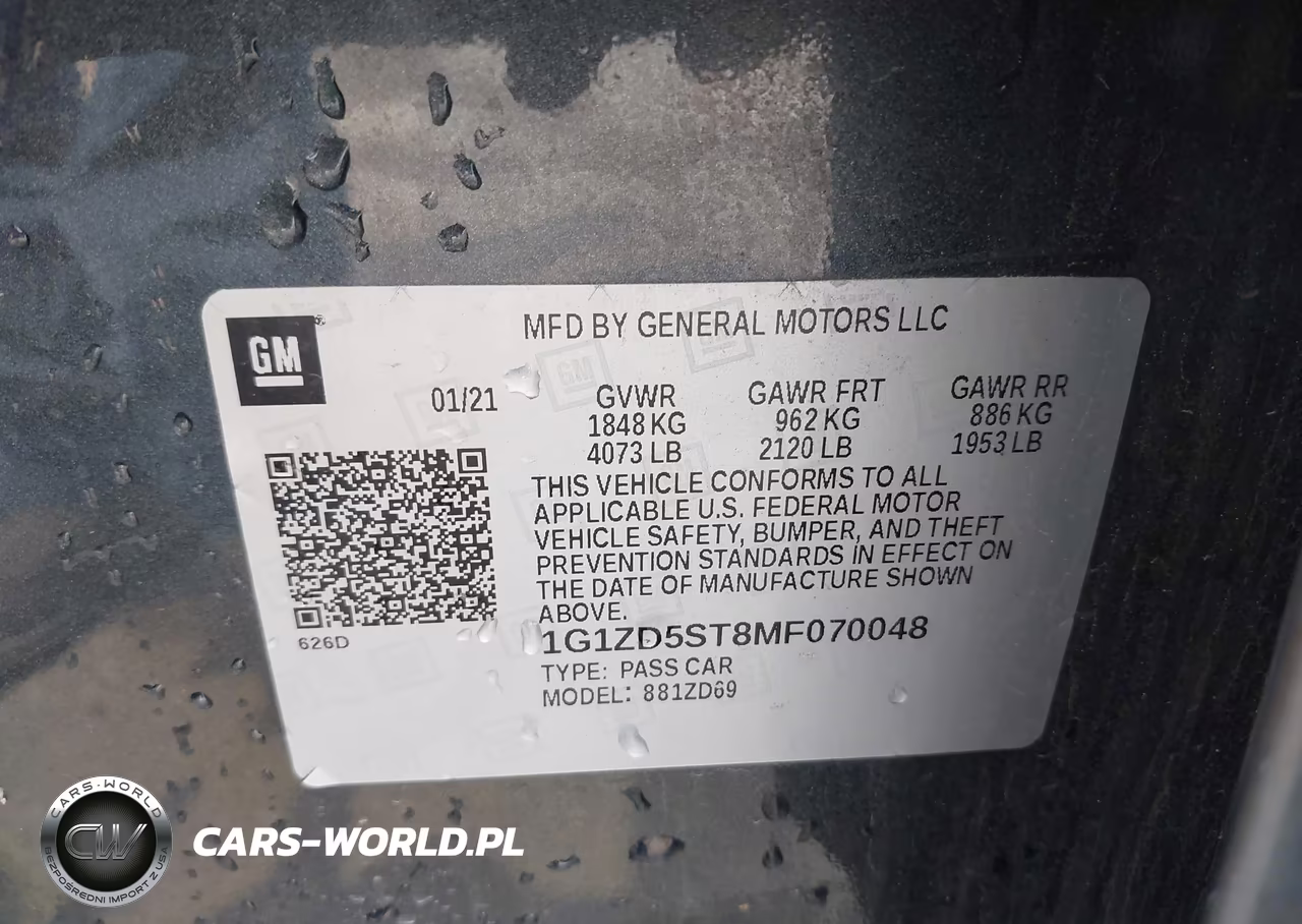2021 Chevrolet Malibu Fwd Lt VIN:1G1ZD5ST8MF070048 - 9