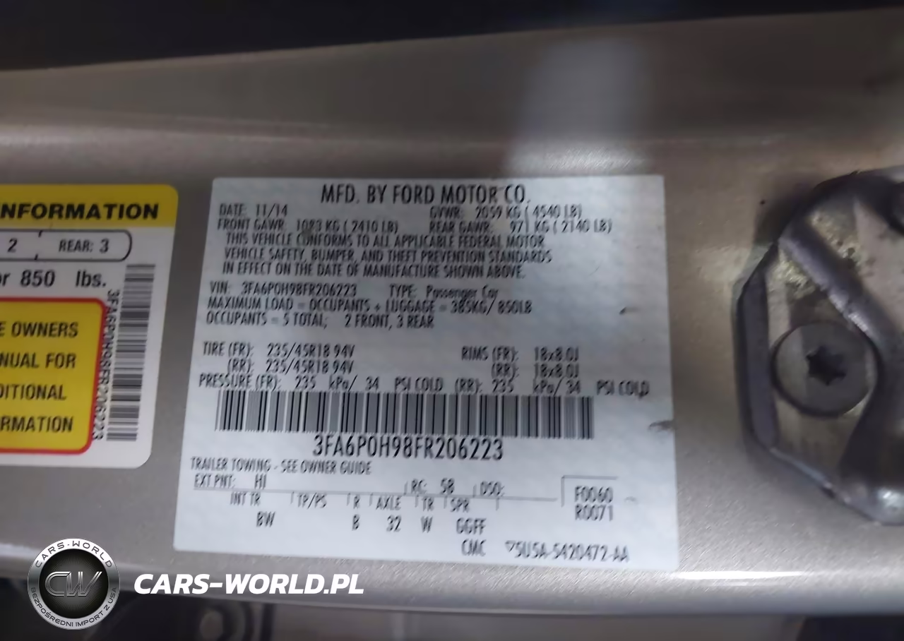2015 Ford Fusion Se VIN:3FA6P0H98FR206223 - 9