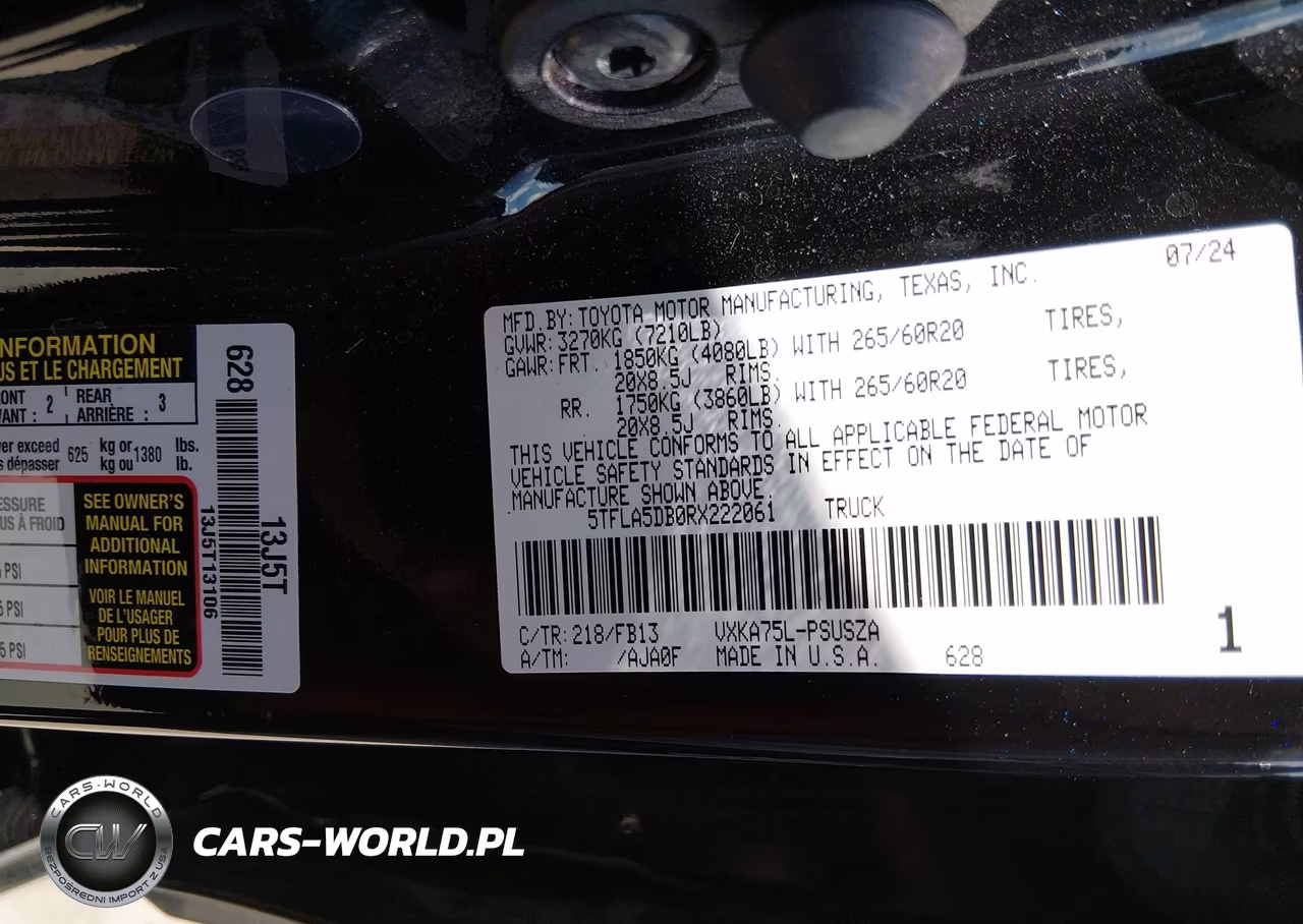 2024 Toyota Tundra Sr5 VIN:5TFLA5DB0RX222061 - 9