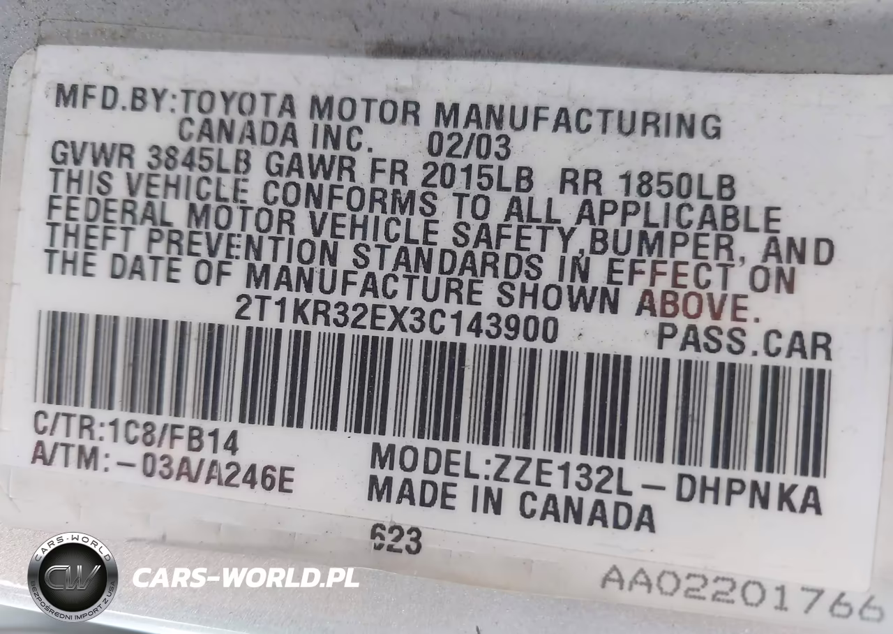 2003 Toyota Matrix Xr VIN:2T1KR32EX3C143900 - 9