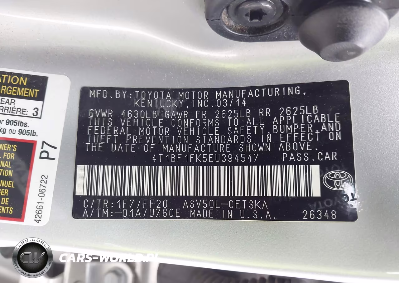2014 Toyota Camry Se VIN:4T1BF1FK5EU394547 - 9