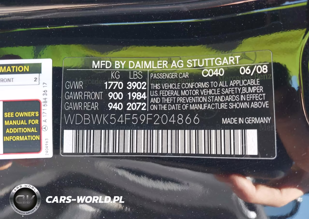 2009 Mercedes-Benz Slk 300 VIN:WDBWK54F59F204866 - 9