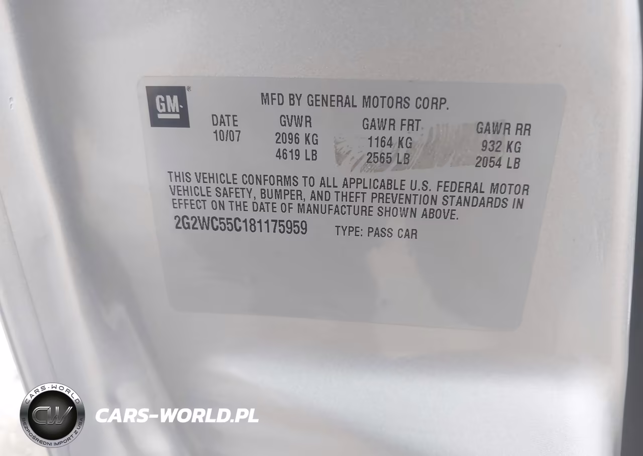 2008 Pontiac Grand Prix Gxp VIN:2G2WC55C181175959 - 9