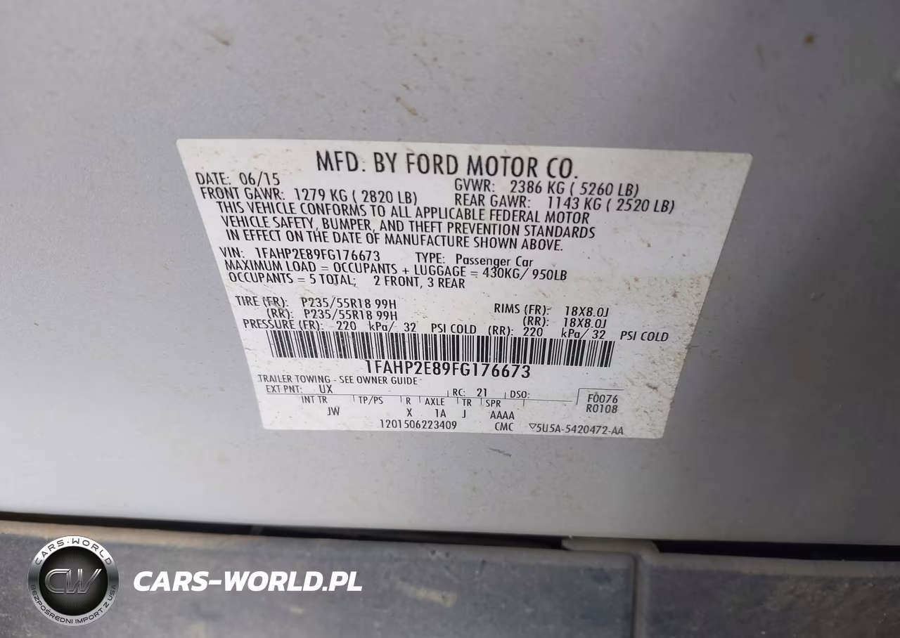 2015 Ford Taurus Sel VIN:1FAHP2E89FG176673 - 9