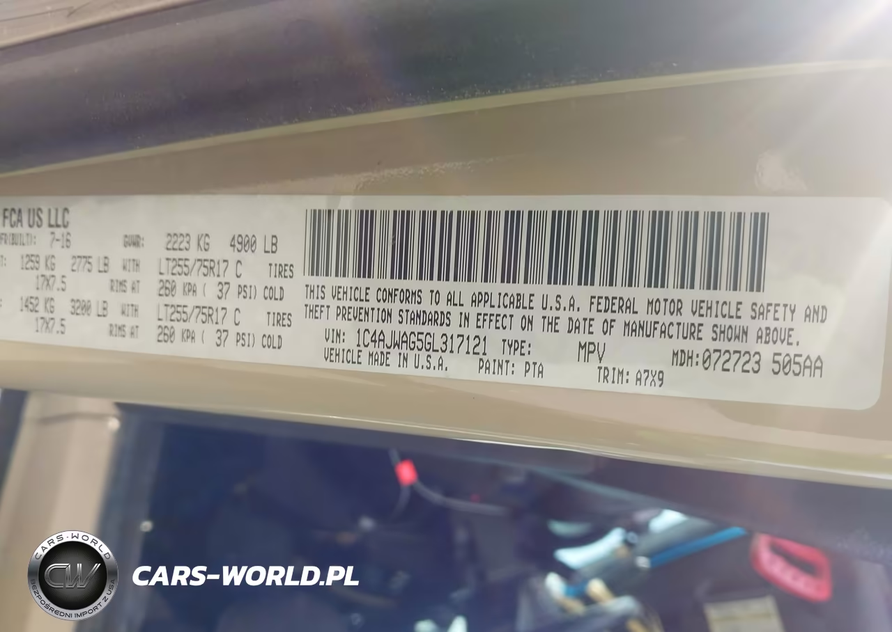 2016 Jeep Wrangler Willys Wheeler VIN:1C4AJWAG5GL317121 - 9
