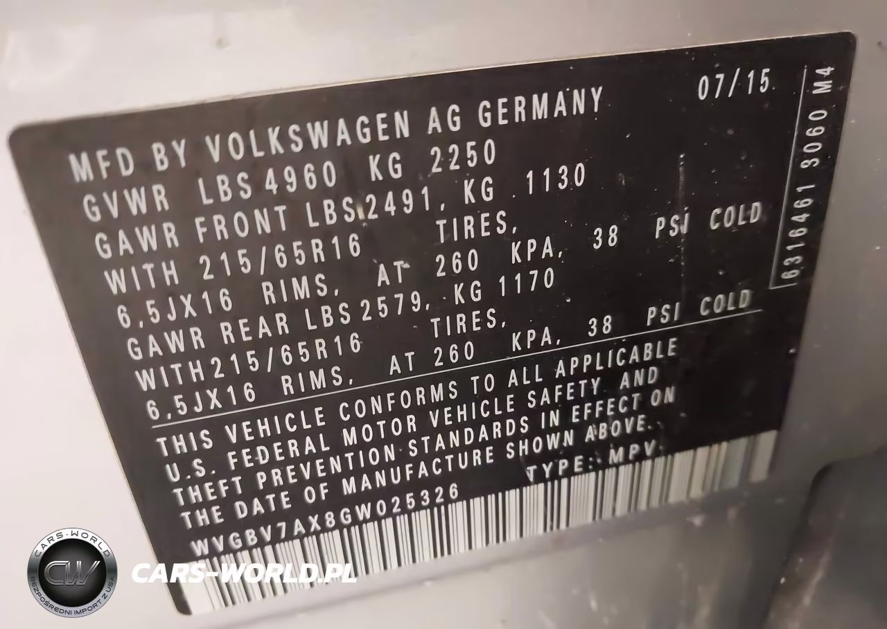2016 Volkswagen Tiguan S VIN:WVGBV7AX8GW025326 - 9