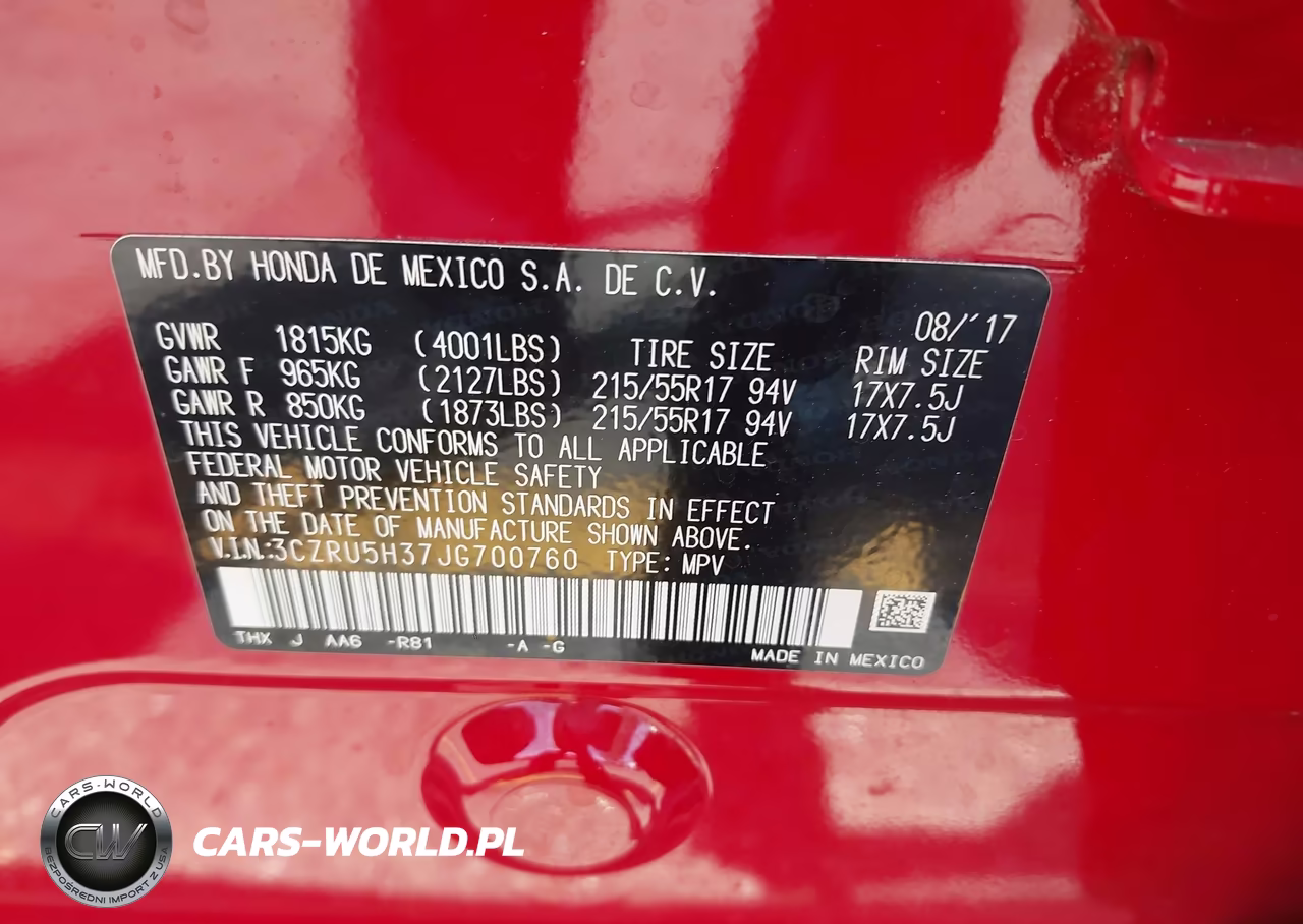 2018 Honda Hr-V Lx VIN:3CZRU5H37JG700760 - 9