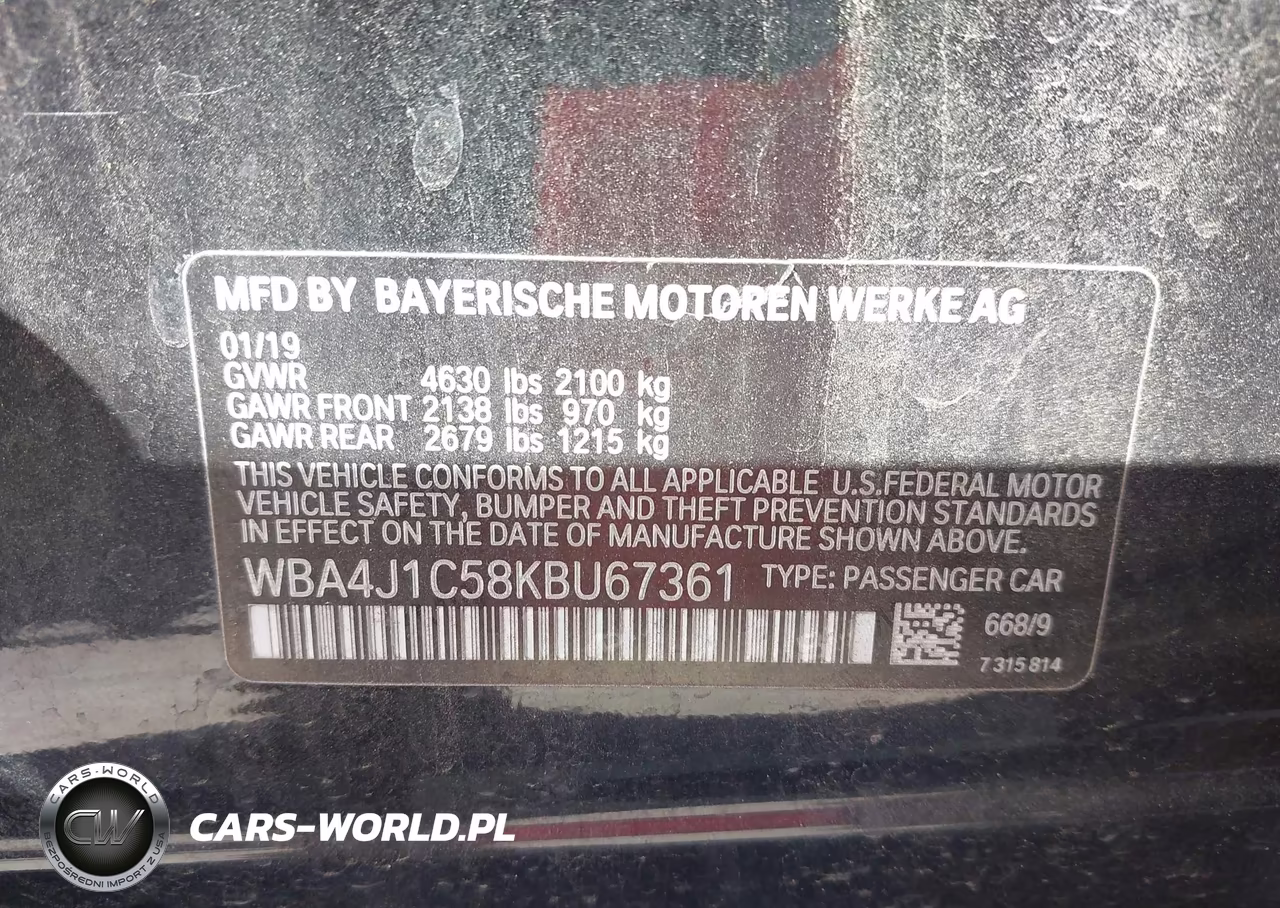 2019 BMW 430I Gran Coupe VIN:WBA4J1C58KBU67361 - 9