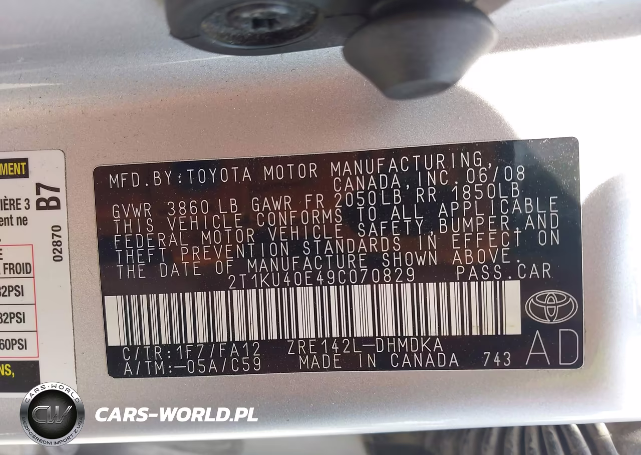 2009 Toyota Matrix VIN:2T1KU40E49C070829 - 9