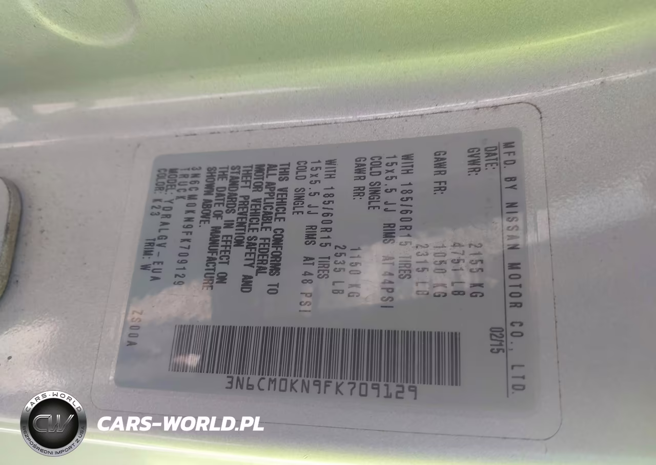 2015 Nissan Nv200 Sv VIN:3N6CM0KN9FK709129 - 9
