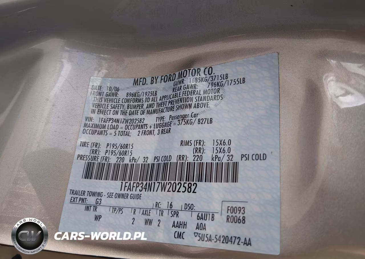 2007 Ford Focus S-Se-Ses VIN:1FAFP34N17W202582 - 9