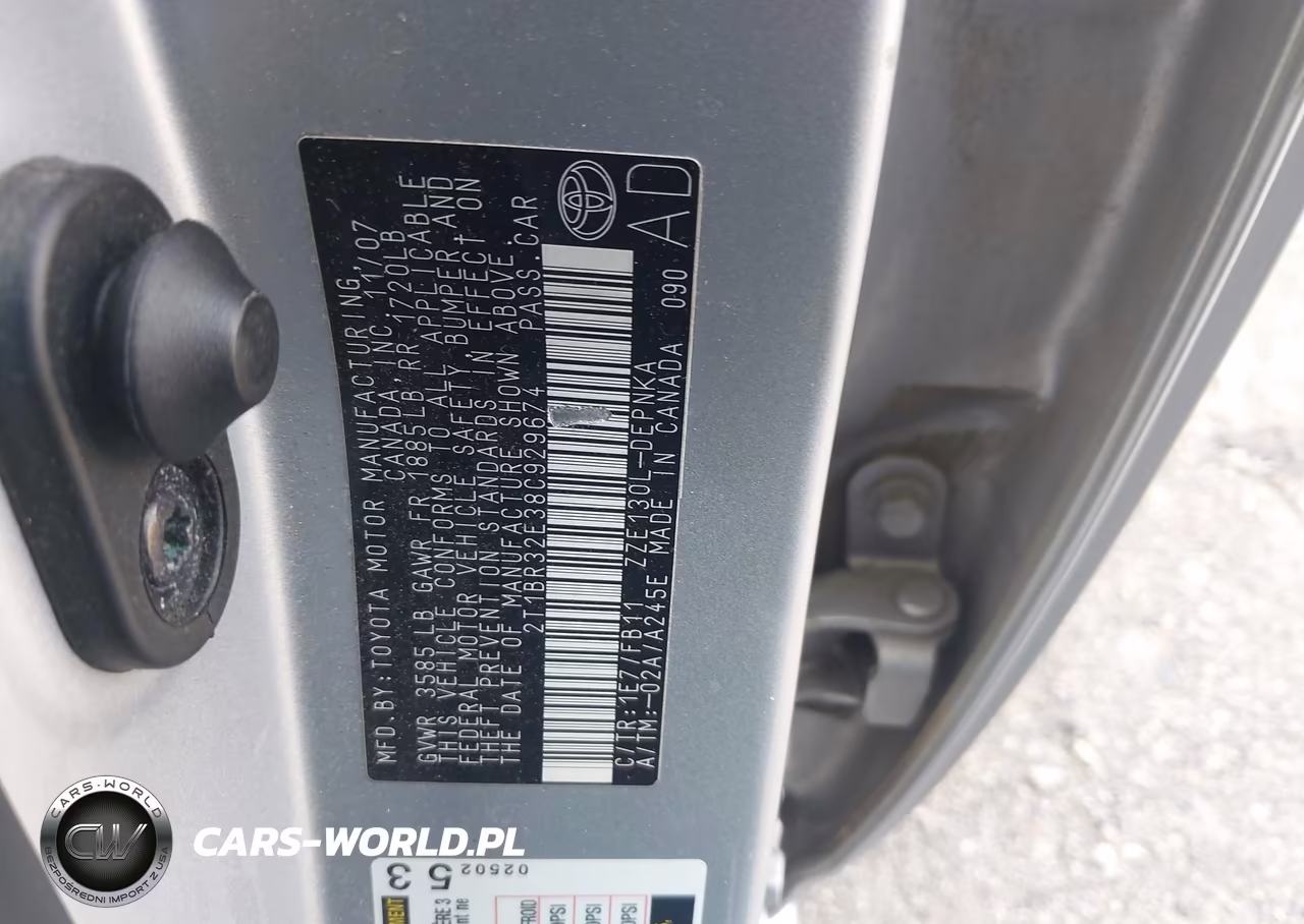 2008 Toyota Corolla Le VIN:2T1BR32E38C929674 - 9