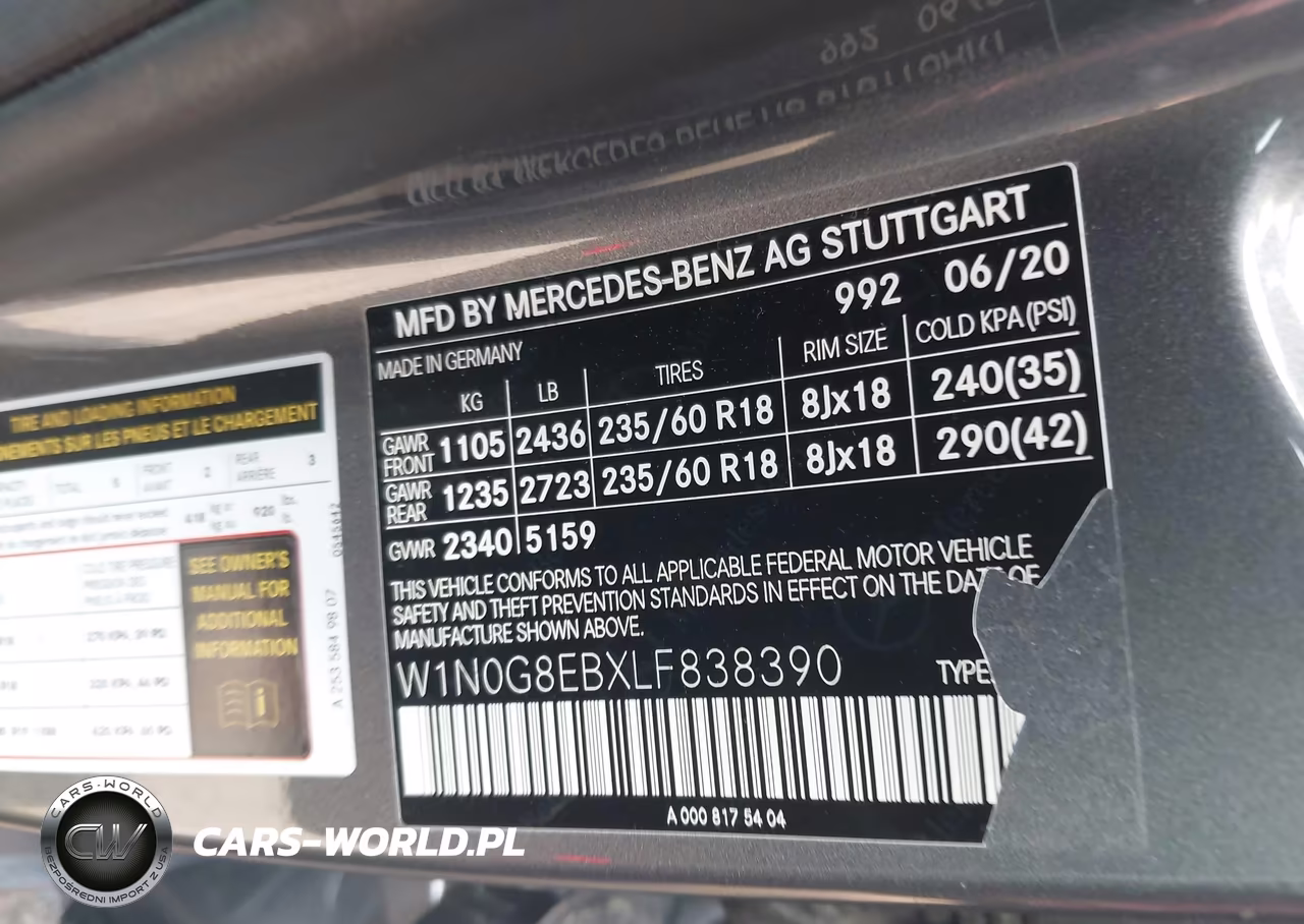 2020 Mercedes-Benz Glc 300 4Matic VIN:W1N0G8EBXLF838390 - 9