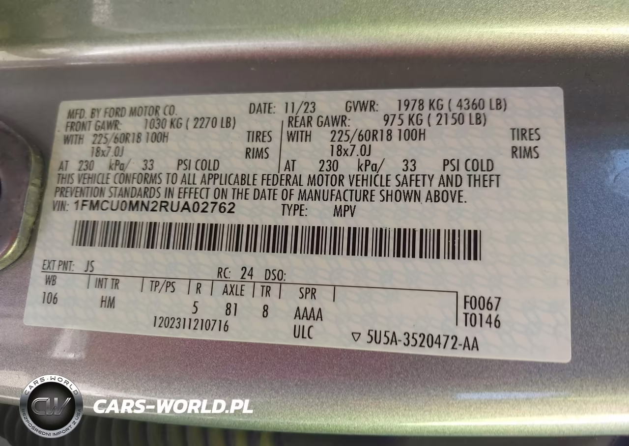 2024 Ford Escape St-Line VIN:1FMCU0MN2RUA02762 - 9