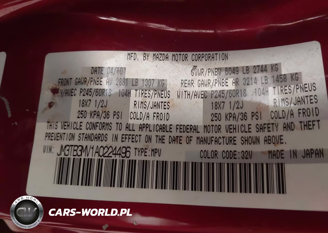 2010 Mazda Cx-9 Touring VIN:JM3TB3MV1A0224496 - 9