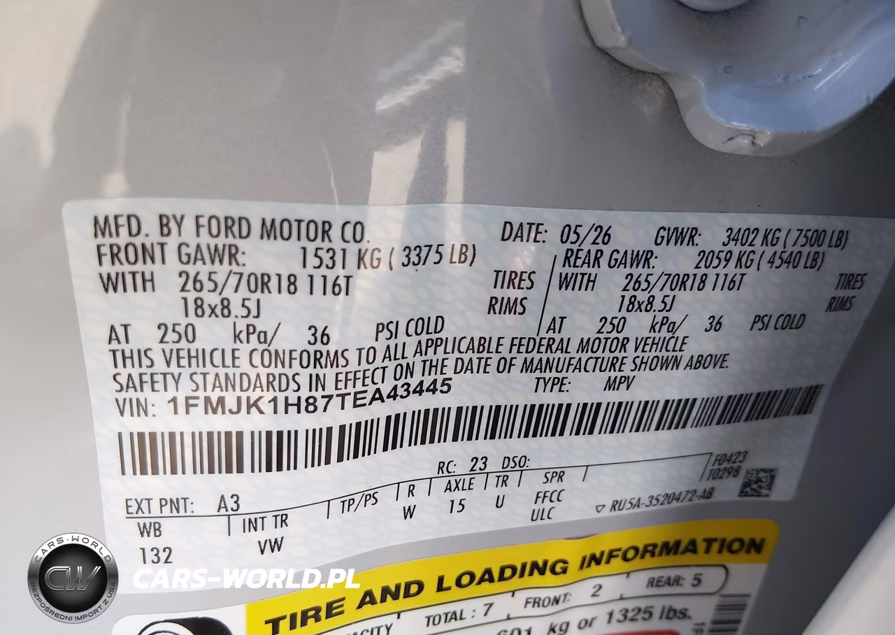 2026 Ford Expedition Max Active Max VIN:1FMJK1H87TEA43445 - 9