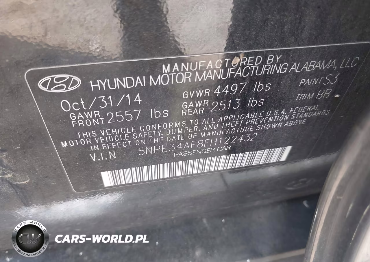 2015 Hyundai Sonata Limited VIN:5NPE34AF8FH122432 - 9